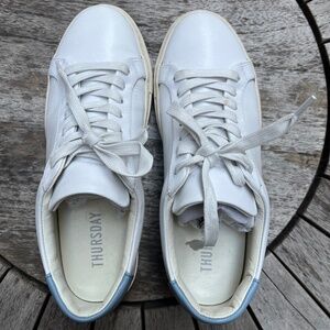 Thursday Boot Co. Women's Legacy Low Top Sneaker, White x Baby Blue, US 8.5